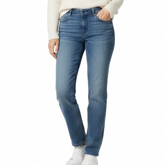 Democracy Denim - Democracy "Ab"solution Straight Leg Tummy Slimming Jeans Blue Wash Size 8